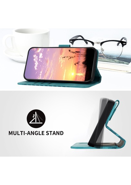 Infinix Hot 50 Pro+ 4g Açık Mavi Için Kabartmalı Deri Kılıf (Yurt Dışından)