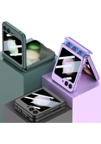 Samsung Galaxy Z Flip5 Siyah Için Gkk Manyetik Katlanır Kılıf (Yurt Dışından)