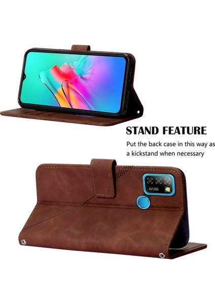 Infinix Hot 10 Lite / Smart 5 Kahverengi Için Crossbody Deri Kılıf (Yurt Dışından) fırsatları