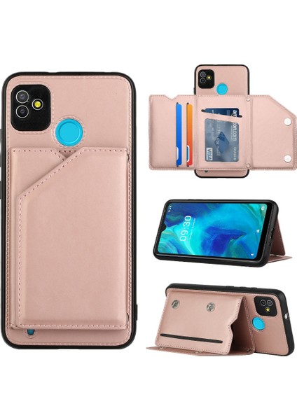 Tecno Pop5 Rose Gold Için Pu + Tpu + Pc Telefon Kılıfı (Yurt Dışından)