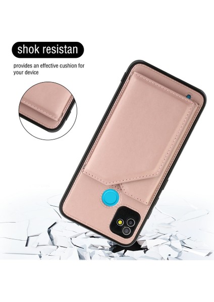 Tecno Pop5 Rose Gold Için Pu + Tpu + Pc Telefon Kılıfı (Yurt Dışından)
