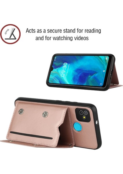 Tecno Pop5 Rose Gold Için Pu + Tpu + Pc Telefon Kılıfı (Yurt Dışından)
