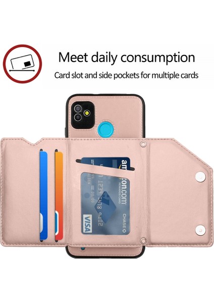 Tecno Pop5 Rose Gold Için Pu + Tpu + Pc Telefon Kılıfı (Yurt Dışından)