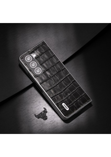 Samsung Galaxy Z Fold5 Kahverengi Için Abe Timsah Dokulu Kılıf (Yurt Dışından)