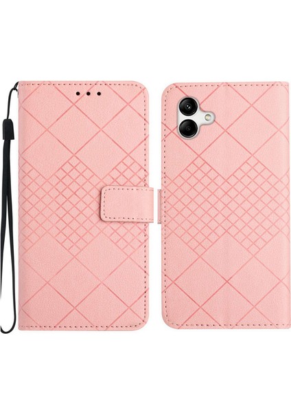 Samsung Galaxy A06 4g Pembe Için Eşkenar Dörtgen Pu Kılıf (Yurt Dışından)