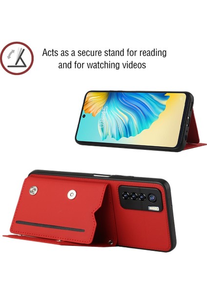 Tecno Camon 17 Pro Kırmızı Için Pu + Tpu + Pc Kılıfı (Yurt Dışından)
