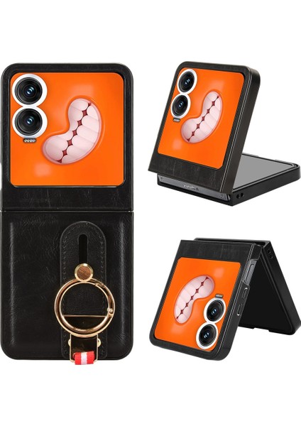 Infinix Zero Flip Siyah Bileklik Pu Kılıf (Yurt Dışından)