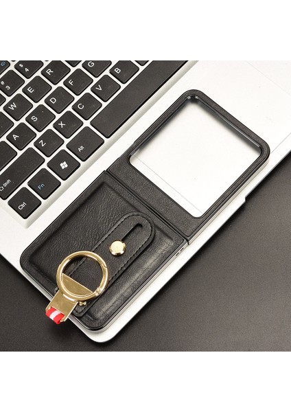 Infinix Zero Flip Siyah Bileklik Pu Kılıf (Yurt Dışından)