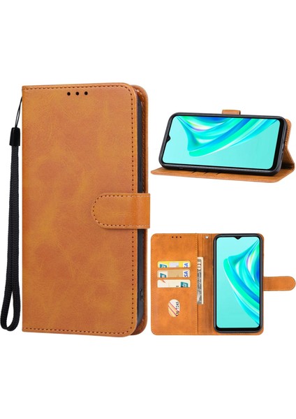 Infinix Hot 20I Kahverengi Için Deri Telefon Kılıfı (Yurt Dışından)