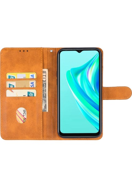 Infinix Hot 20I Kahverengi Için Deri Telefon Kılıfı (Yurt Dışından)