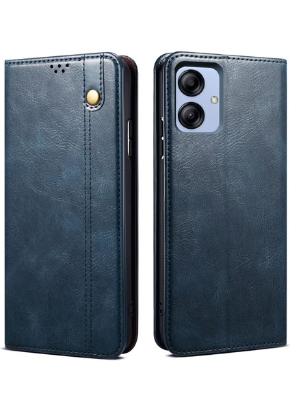 Samsung Galaxy A04E Mavi Için Yağ Balmumu Crazy Horse Doku Kılıfı (Yurt Dışından)