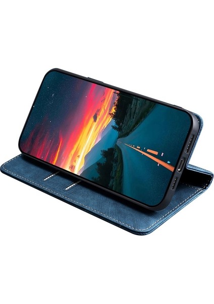 Infinix Note 40 5g Mavi Için Rfıd Hırsızlığa Karşı Deri Kılıf (Yurt Dışından)