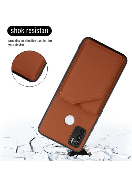 Tecno Spark 5 Air / 6 Air Brown Için Pu + Tpu + Pc Kılıfı (Yurt Dışından) modelleri