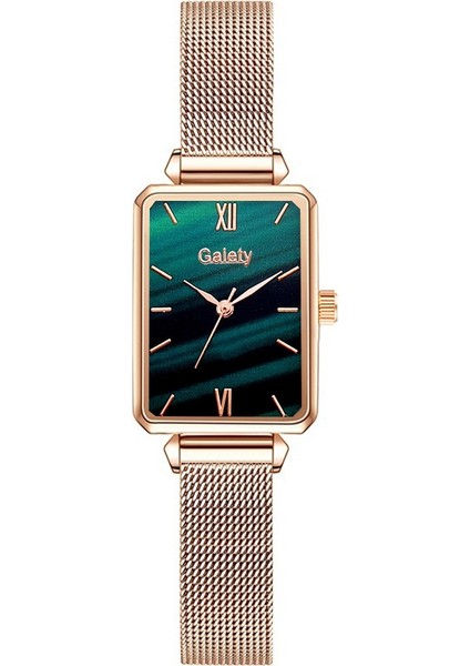 Mıknatıs Tokalı Kare Saat Rose Gold Yeşil Kadran Rose Gold Yeşil Kadran (Yurt Dışından)