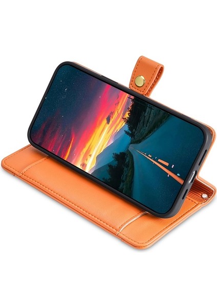 Tecno Camon 30 Pro 5g Turuncu Için Çapraz Vücut Fermuarlı Cüzdan Kılıf (Yurt Dışından)