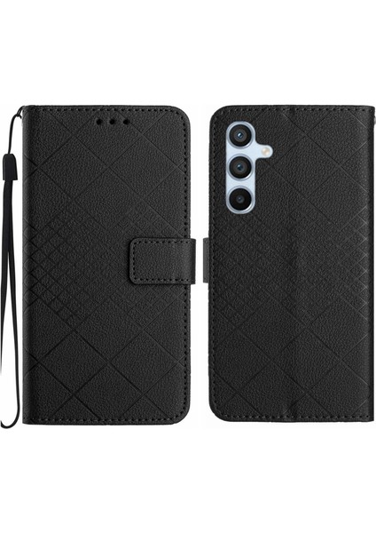 Samsung Galaxy A16 5g Siyah Için Eşkenar Dörtgen Pu Kılıf (Yurt Dışından)