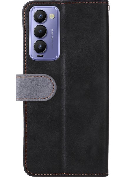 Tecno Camon 18/18 P Gri Için Pu Deri Kılıf (Yurt Dışından)