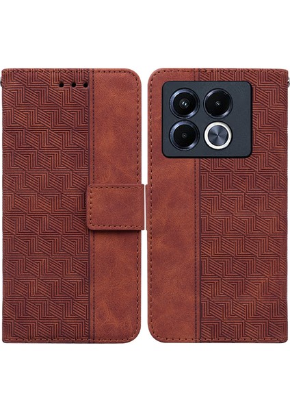 Infinix Note 40 5g Kahverengi Için Kabartmalı Pu Kılıf (Yurt Dışından)