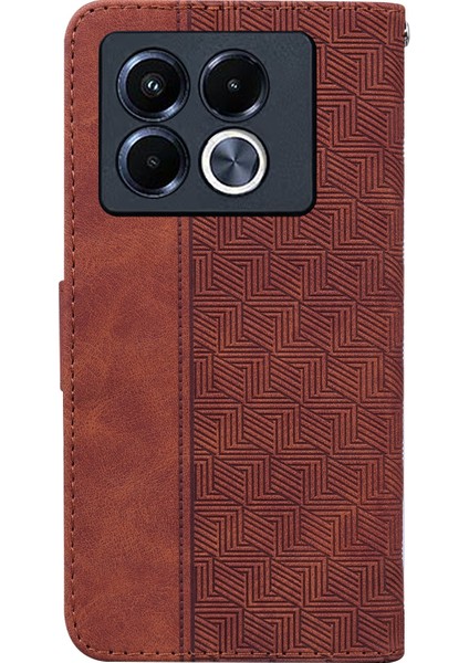 Infinix Note 40 5g Kahverengi Için Kabartmalı Pu Kılıf (Yurt Dışından)