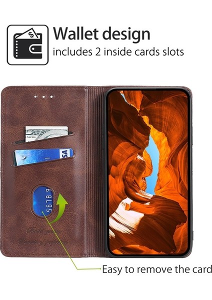 Tecno Camon 30 Pro 5g Koyu Kahverengi Için Inek Dokulu Deri Kılıf (Yurt Dışından)