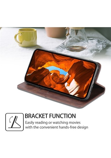 Tecno Camon 30 Pro 5g Koyu Kahverengi Için Inek Dokulu Deri Kılıf (Yurt Dışından)