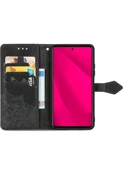 Infinix Smart 9 Siyah Mandala Çiçek Deri Kılıf (Yurt Dışından)