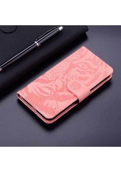 Infinix Hot 50 4g Pembe Için Tiger Kabartmalı Deri Kılıf (Yurt Dışından)