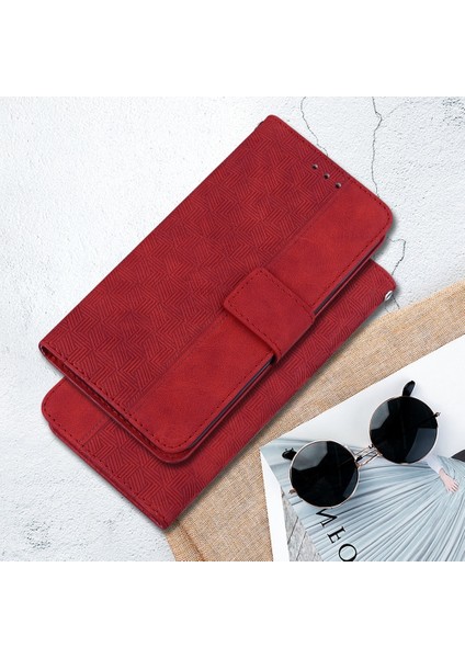 Infinix Hot 50I / Smart 9 Kırmızı Için Kabartmalı Pu Kılıf (Yurt Dışından)