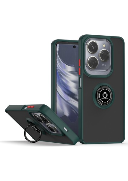 Infinix Hot 40 / Hot 40 Pro Koyu Yeşil Için Tpu+Pc Halkalı Telefon Kılıfı (Yurt Dışından)