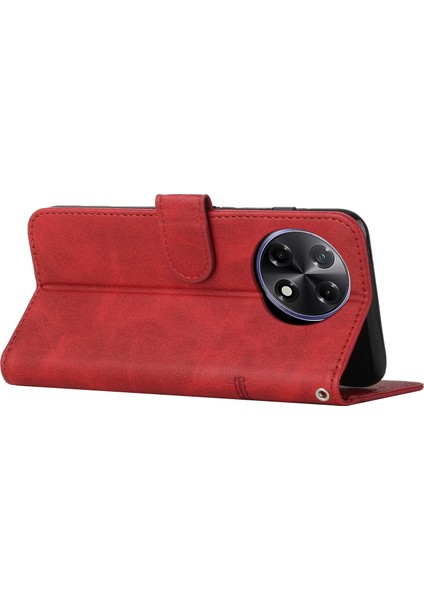 Tecno Camon 30S Kırmızı Için Buzağı Dokusu Pu Kılıf (Yurt Dışından)