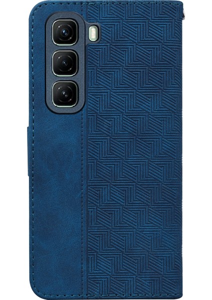 Infinix Hot 50 5g Mavi Için Kabartmalı Pu Kılıf (Yurt Dışından)