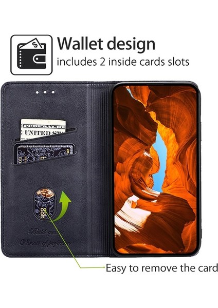 Infinix Note 40 5g Siyah Için Inek Dokulu Deri Kılıf (Yurt Dışından)