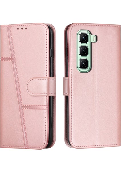 Infinix Hot 50 5g Pembe Için Deri Telefon Kılıfı (Yurt Dışından)