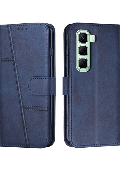 Infinix Hot 50 5g Mavi Için Deri Telefon Kılıfı (Yurt Dışından)