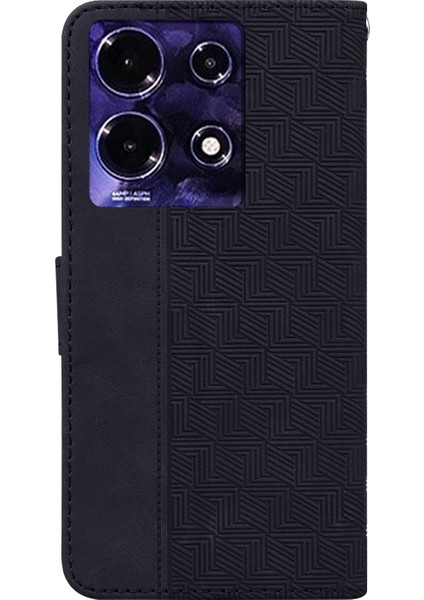 Infinix Note 30 Siyah Kabartmalı Deri Telefon Kılıfı (Yurt Dışından) fırsatları