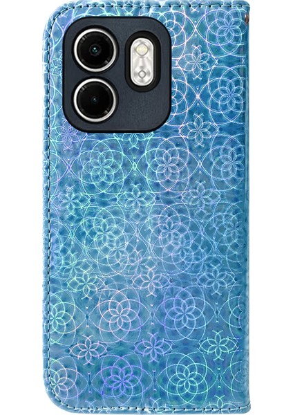 Infinix Hot 50I / Smart 9 Mavi Için Renkli Deri Telefon Kılıfı (Yurt Dışından)