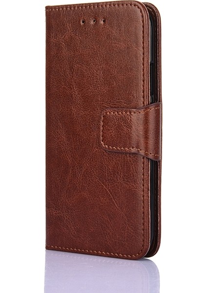 Tecno Camon 17 Kahverengi Için Deri Kılıf (Yurt Dışından)