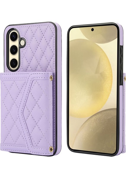 Samsung Galaxy S24 Fe 5g Mor Için Ekleme Eşkenar Dörtgen Çanta Kılıfı (Yurt Dışından)