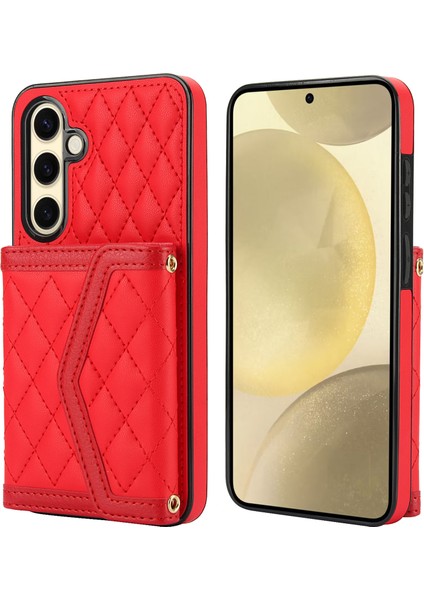 Samsung Galaxy S24 Fe 5g Rose Gold Için Ekleme Eşkenar Dörtgen Çanta Kılıfı (Yurt Dışından)