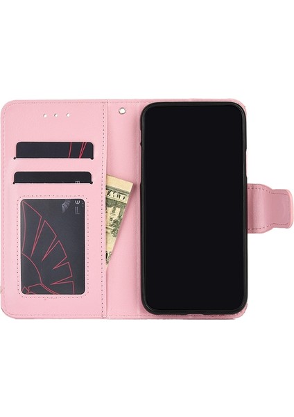 Infinix Hot 8 / Hot 8 / Tecno Camon 12 Pembe Için Deri Kılıf (Yurt Dışından)