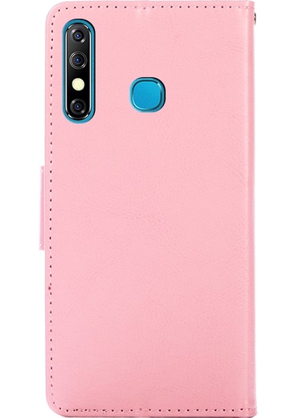 Infinix Hot 8 / Hot 8 / Tecno Camon 12 Pembe Için Deri Kılıf (Yurt Dışından)