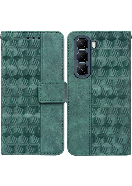 Infinix Hot 50 4g Yeşil Için Kabartmalı Pu Kılıf (Yurt Dışından)