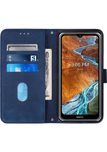 Tecno Pop 5 Lte-Bd4 Mavi Için Crossbody Deri Kılıf (Yurt Dışından)