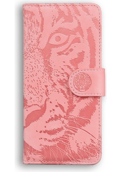 Infinix Hot 50 4g Pembe Için Tiger Kabartmalı Deri Kılıf (Yurt Dışından)