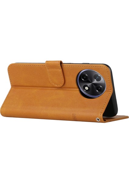 Tecno Camon 30S Sarı Için Buzağı Dokusu Pu Kılıf (Yurt Dışından)