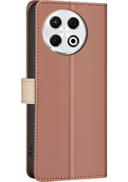 Tecno Spark 30 Pro 4g Kahverengi Için Rfıd Deri Kılıf (Yurt Dışından)