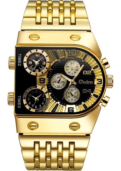 Oulm 9315 Erkek Saat Ste Kayış Quartz Saat 9315 Siyah Siyah Siyah (Yurt Dışından)