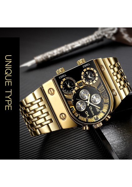 Oulm 9315 Erkek Saat Ste Kayış Quartz Saat 9315 Siyah Siyah Siyah (Yurt Dışından) fırsatları