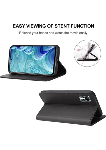 Infinix Hot 11S Nfc Siyah Için Deri Kılıf (Yurt Dışından)
