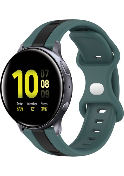 Samsung Galaxy Watch Active 2 40MM Yeşil+Siyah Için Silikon Watch Band (Yurt Dışından)